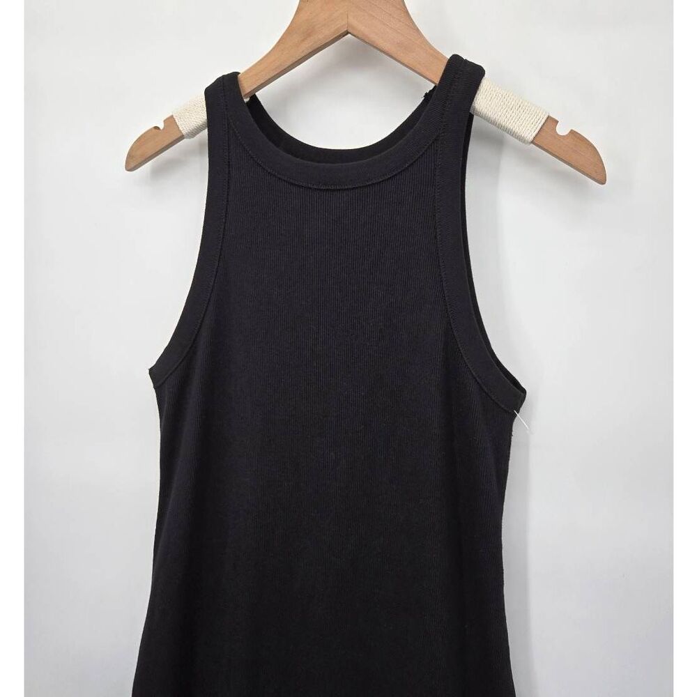 Buck Mason Ribbed Dress Women's Size Small Black Tank Maxi Sleeveless - Picture 5 of 9